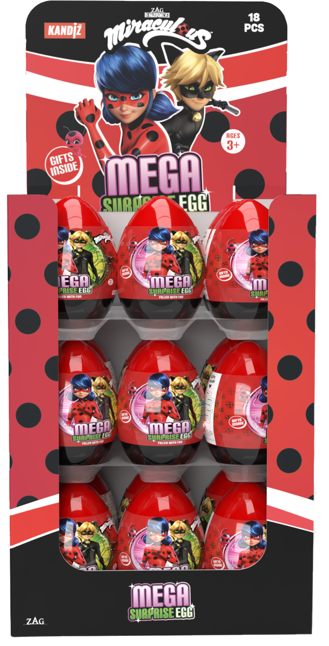 Miraculous Surprise Mega Egg 18 x 160g (case) - Out of Date